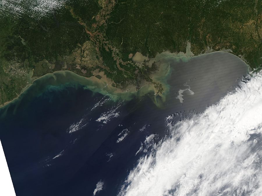 Aerial view of the 2010 Gulf of Mexico oil spill